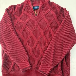 Tommy Bahama Burgundy Zip-Up Sweater